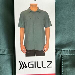 Gillz Men’s Button Down Short Sleeve Breathable Shirt M